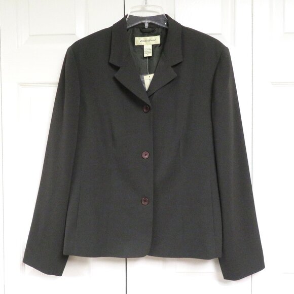 Eddie Bauer Blazer Jacket 14 Olive Green Solid - Picture 1 of 5